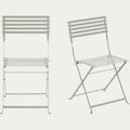 CERVIONE - Chaise de jardin pliante en acier - vert olivier