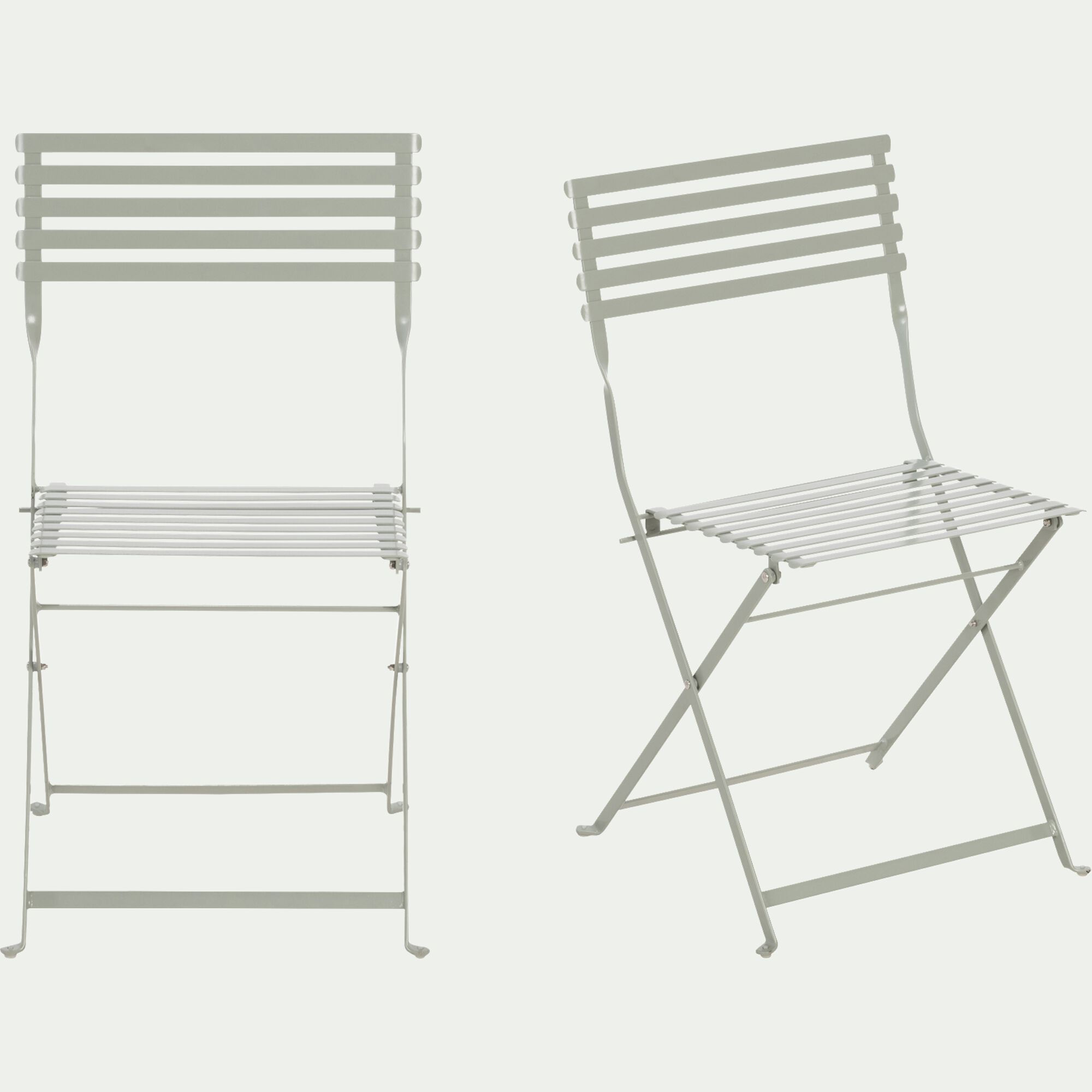 CERVIONE - Chaise de jardin pliante en acier - vert olivier