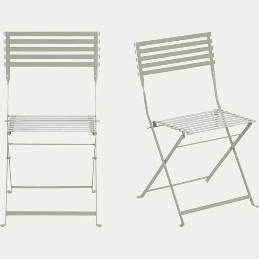 CERVIONE - Chaise de jardin pliante en acier - vert olivier