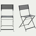 CERVIONE - Chaise de jardin pliante en acier - noir