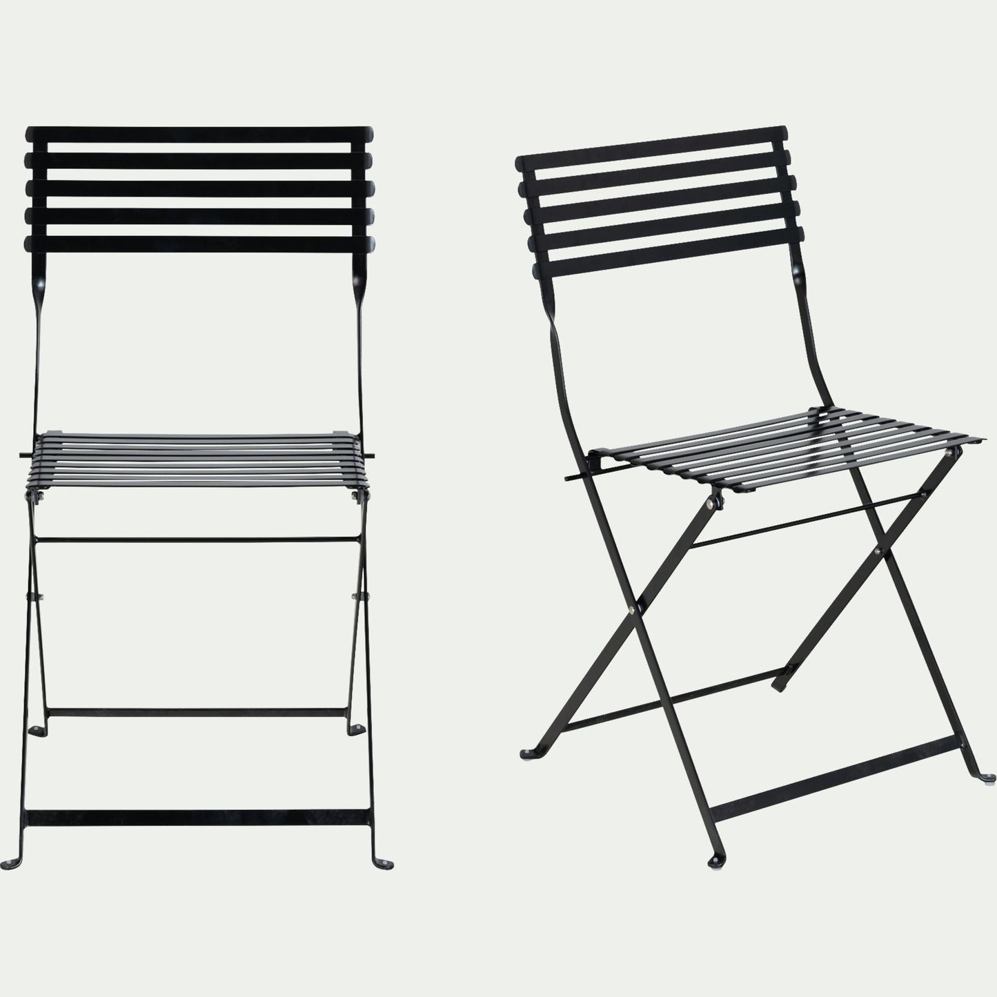 CERVIONE - Chaise de jardin pliante en acier - noir