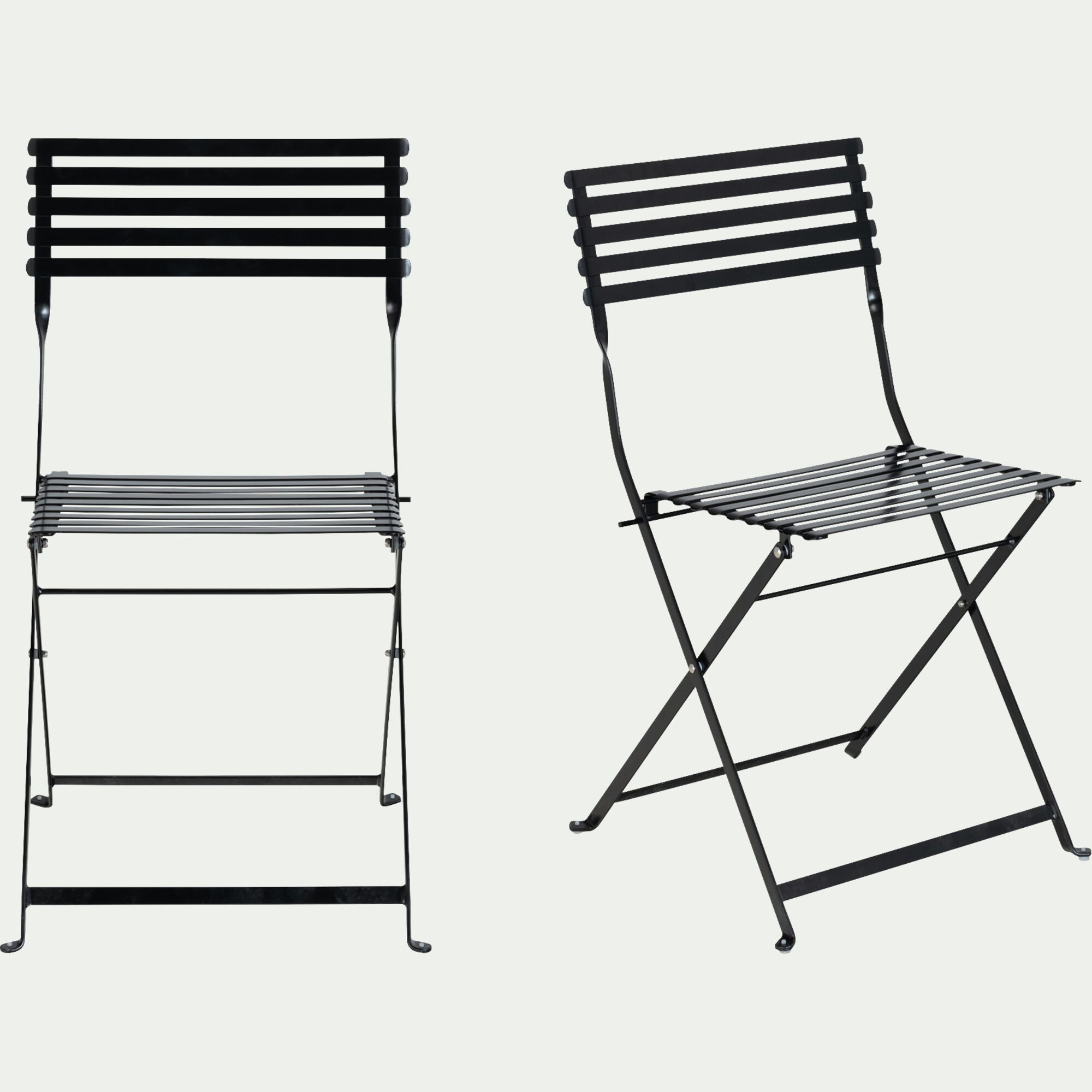 CERVIONE - Chaise de jardin pliante en acier - noir