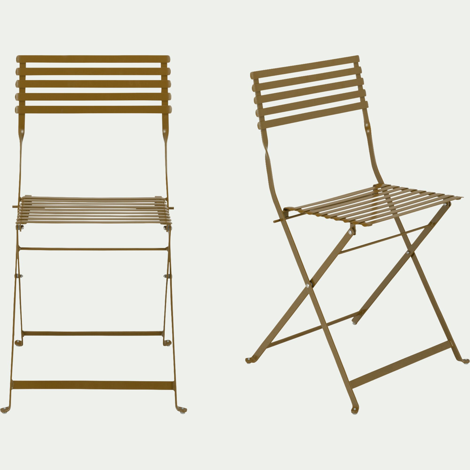 CERVIONE - Chaise de jardin pliante en acier - jaune alep
