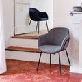 CHLOE - Chaise en tissu avec accoudoirs - gris ardoise