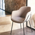 CHLOE - Chaise en tissu avec accoudoirs - beige alpilles