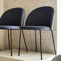 FIONA - Chaise ronde en tissu - bleu céou