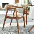 IVANO - Chaise en teck avec accoudoirs - bois foncé