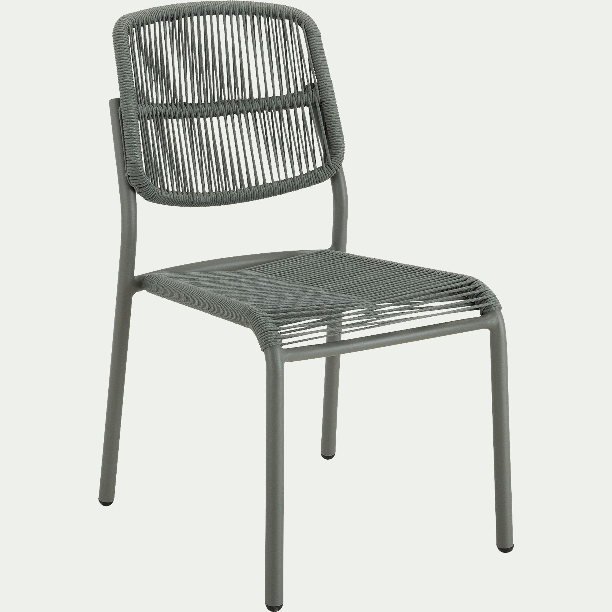 LOCOVEZ - Chaise de jardin en corde tissée - vert cèdre