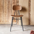 LORA - Chaise en bois de frêne et acier - bois foncé
