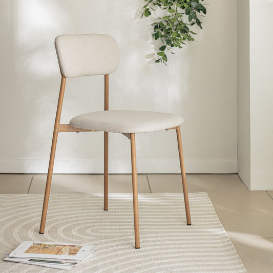 NOVES - Chaise de repas en tissu - beige