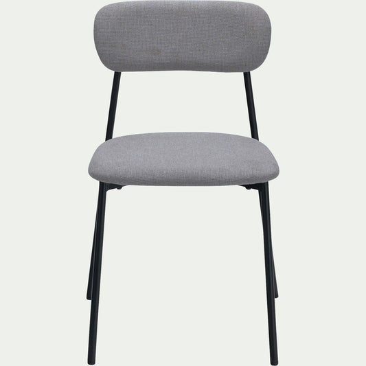 NOVES - Chaise de repas en tissu - gris