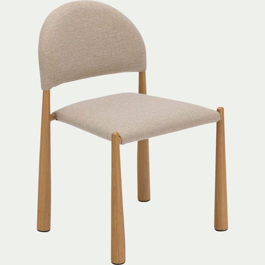 STENE - Chaise de repas contemporaine en tissu - beige