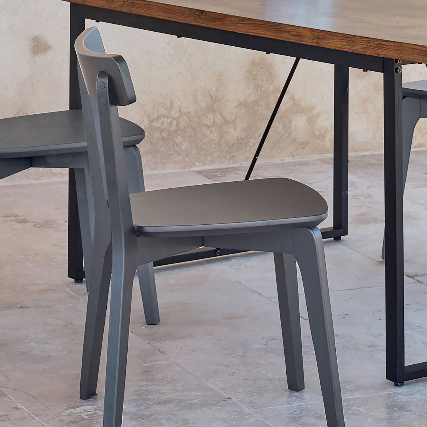 SUZIE - Chaise en bois - gris restanque