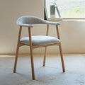 ADDI - Chaise de repas avec accoudoirs en bois et tissu - gris