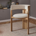 ADONIA - Chaise en tissu bouclette avec accoudoirs - blanc
