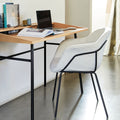 CHLOE - Chaise en tissu bouclette avec accoudoirs - blanc