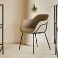 CHLOE - Chaise en velours côtelé avec accoudoirs - beige