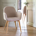 CORI - Chaise en tissu avec accoudoirs - beige
