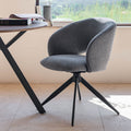 ELZIAS - Chaise de repas pivotante avec accoudoirs en tissu - gris