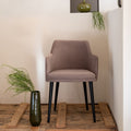 MANE - Chaise en tissu effet velours avec accoudoirs - gris