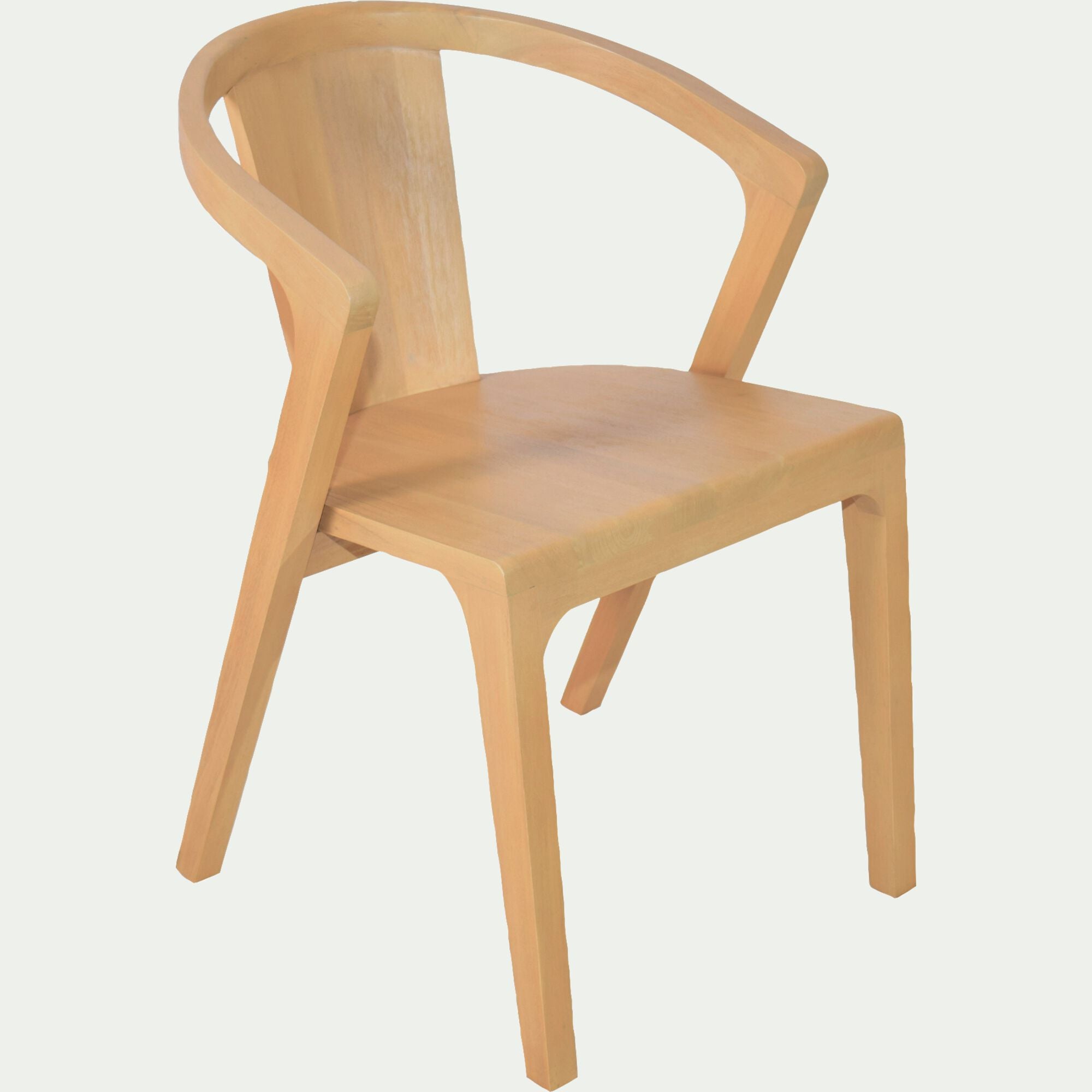 HELIONE - Chaise avec accoudoirs en bois d'acajou - bois clair