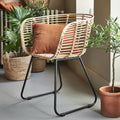 ISMENE - Chaise en rotin avec accoudoirs - naturel