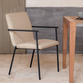 JASPER - Chaise en tissu avec accoudoirs - beige alpilles