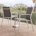 LANCIANO - Chaise de jardin avec accoudoirs en aluminium - gris