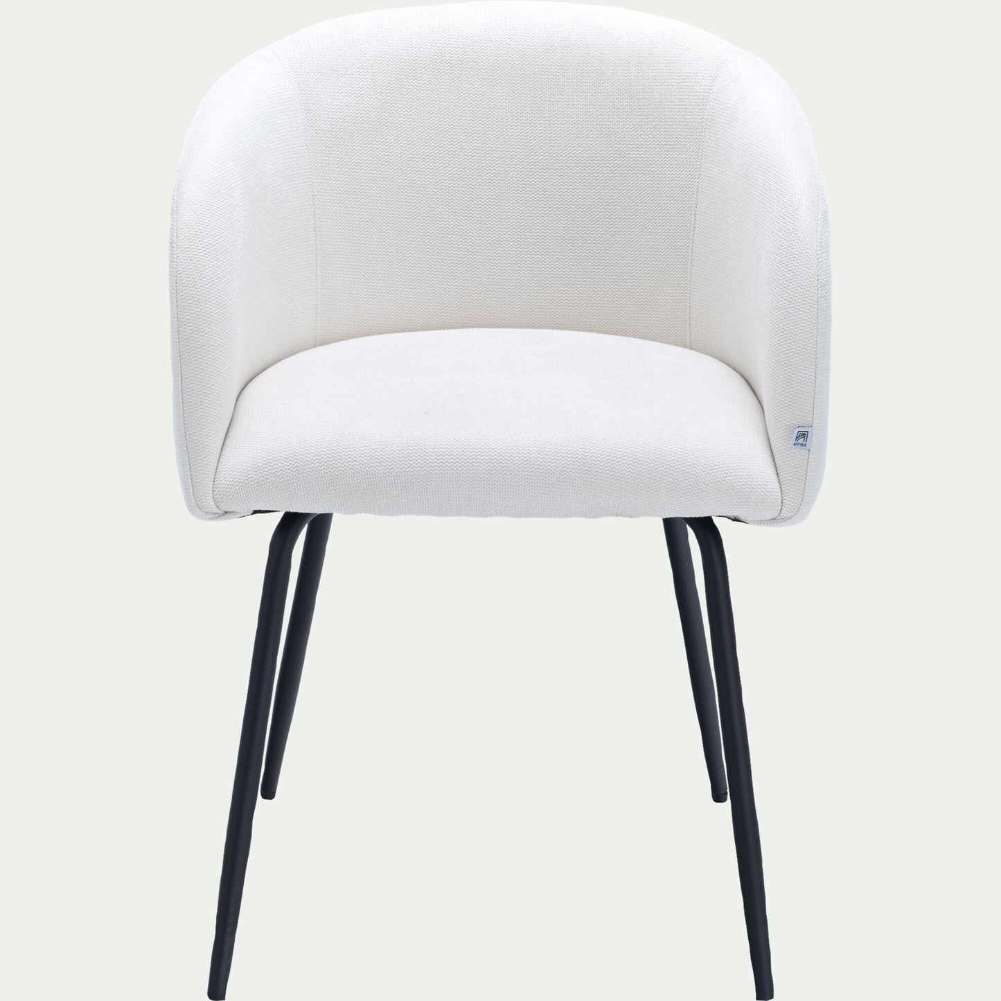 PEILLE - Chaise en tissu et métal avec accoudoirs - blanc ventoux