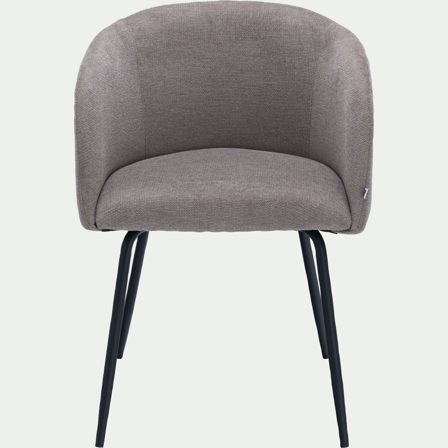 PEILLE - Chaise en tissu et métal avec accoudoirs - beige alpilles