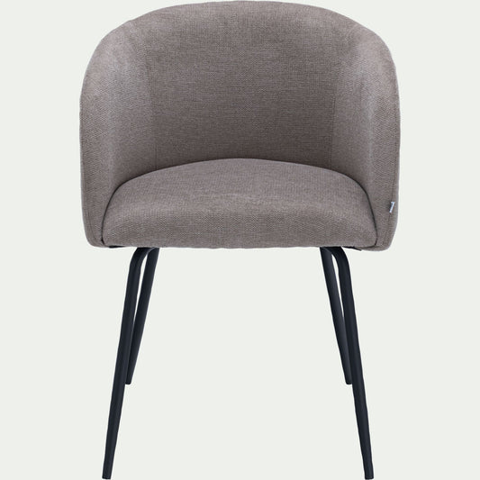 PEILLE - Chaise en tissu et métal avec accoudoirs - beige alpilles
