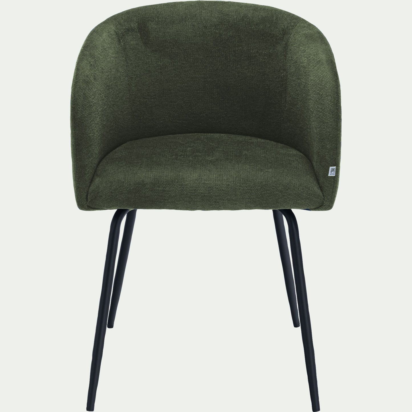 PEILLE - Chaise en tissu et métal avec accoudoirs - vert