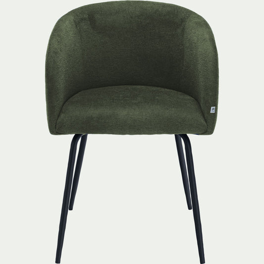 PEILLE - Chaise en tissu et métal avec accoudoirs - vert