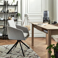 CAMARGUE - Chaise pivotante avec accoudoirs en tissu - gris borie