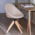 LUDO - Chaise de bureau rotative en tissu - beige