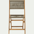 CADOLIVE - Chaise de jardin pliante en acacia et corde - bois clair