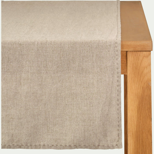 VINON - Chemin de table en lin lavé 50x150cm - naturel
