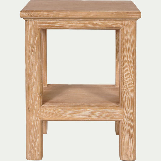 ALYSSE - Table de chevet en orme L40xl35xH52cm - bois clair