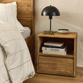 CORCOVADO - Table de chevet en bois d'acacia 1 tiroir L45xH45xP37cm - bois clair