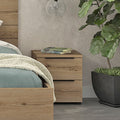 LUCIAN - Table de chevet en bois 2 tiroirs L40xl36xH43cm- bois clair