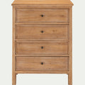 ALYSSE - Commode 4 tiroirs en bois d'orme et de pin - bois clair