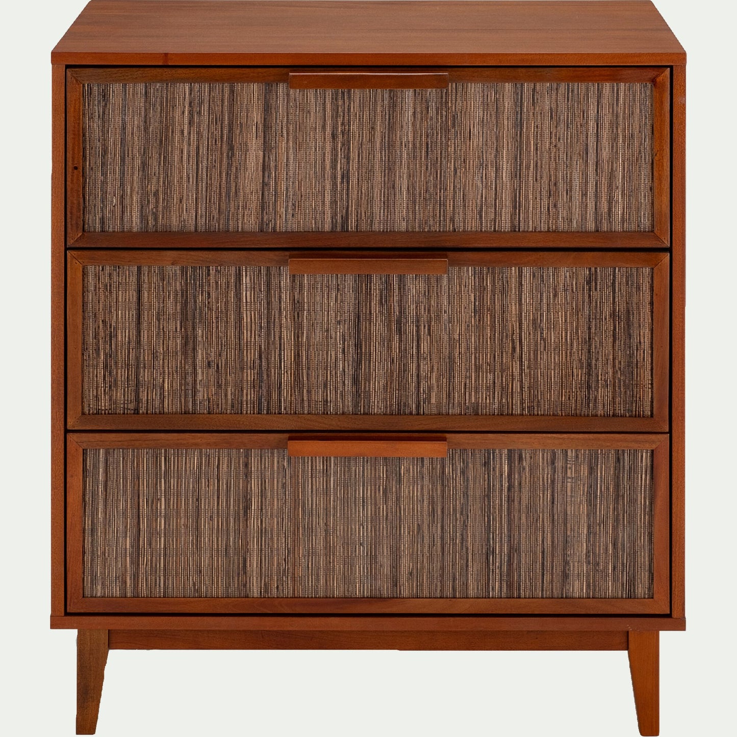 COCOON - Commode 3 tiroirs en acajou L80cm - bois foncé
