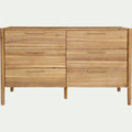 EMILIO - Commode 6 tiroirs en bois d'acacia massif - bois clair