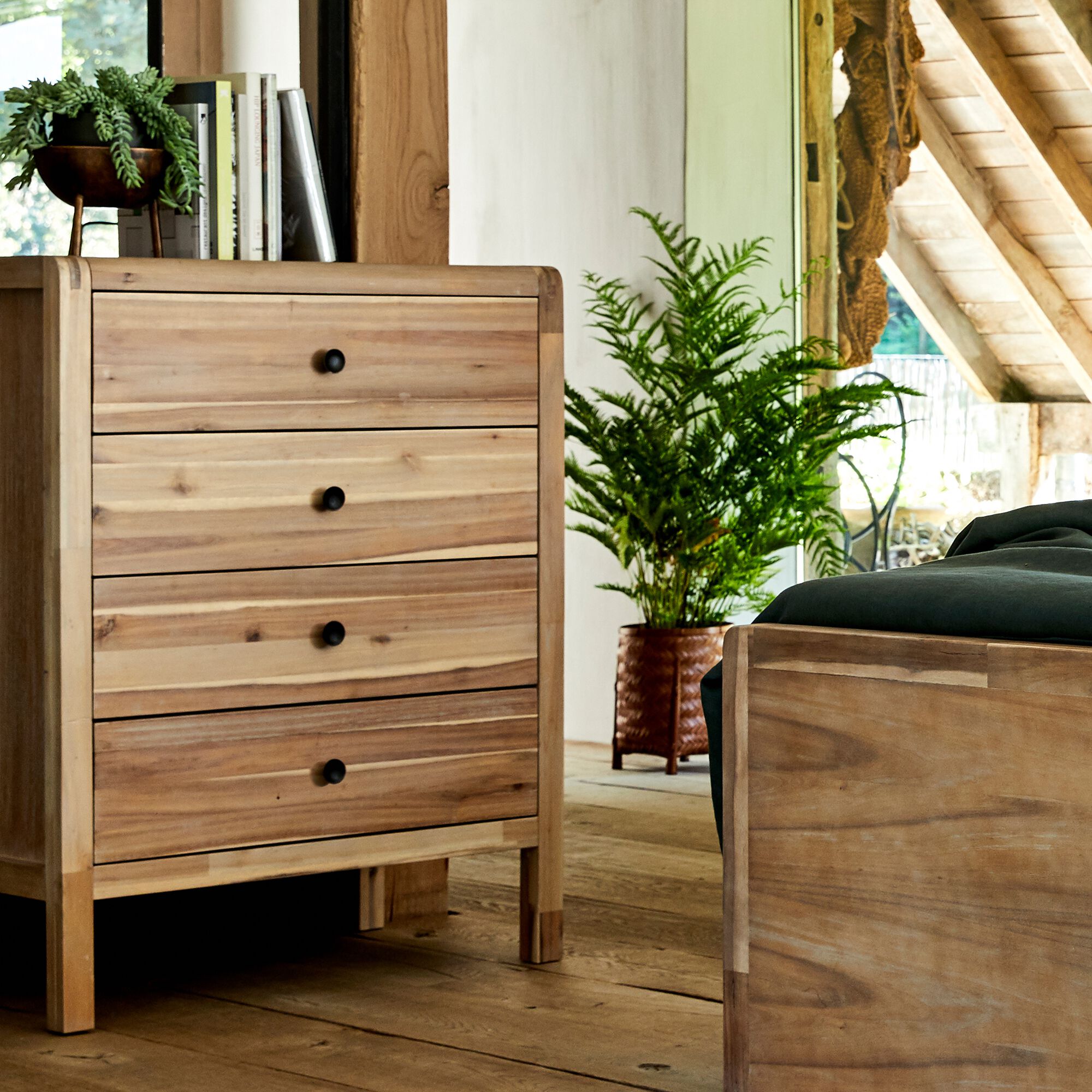 GAIA - Commode 4 tiroirs en acacia - bois clair