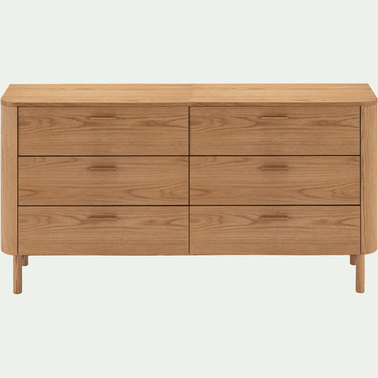 MARIETTA - Commode 6 tiroirs en chêne - bois clair