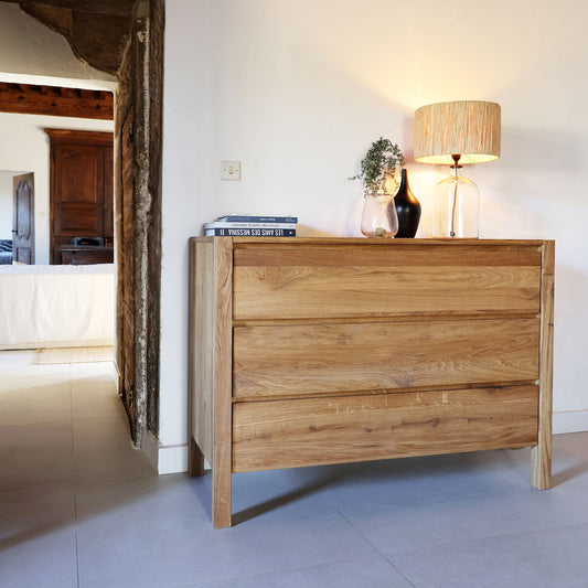 RENO - Commode 3 tiroirs en chêne - bois clair