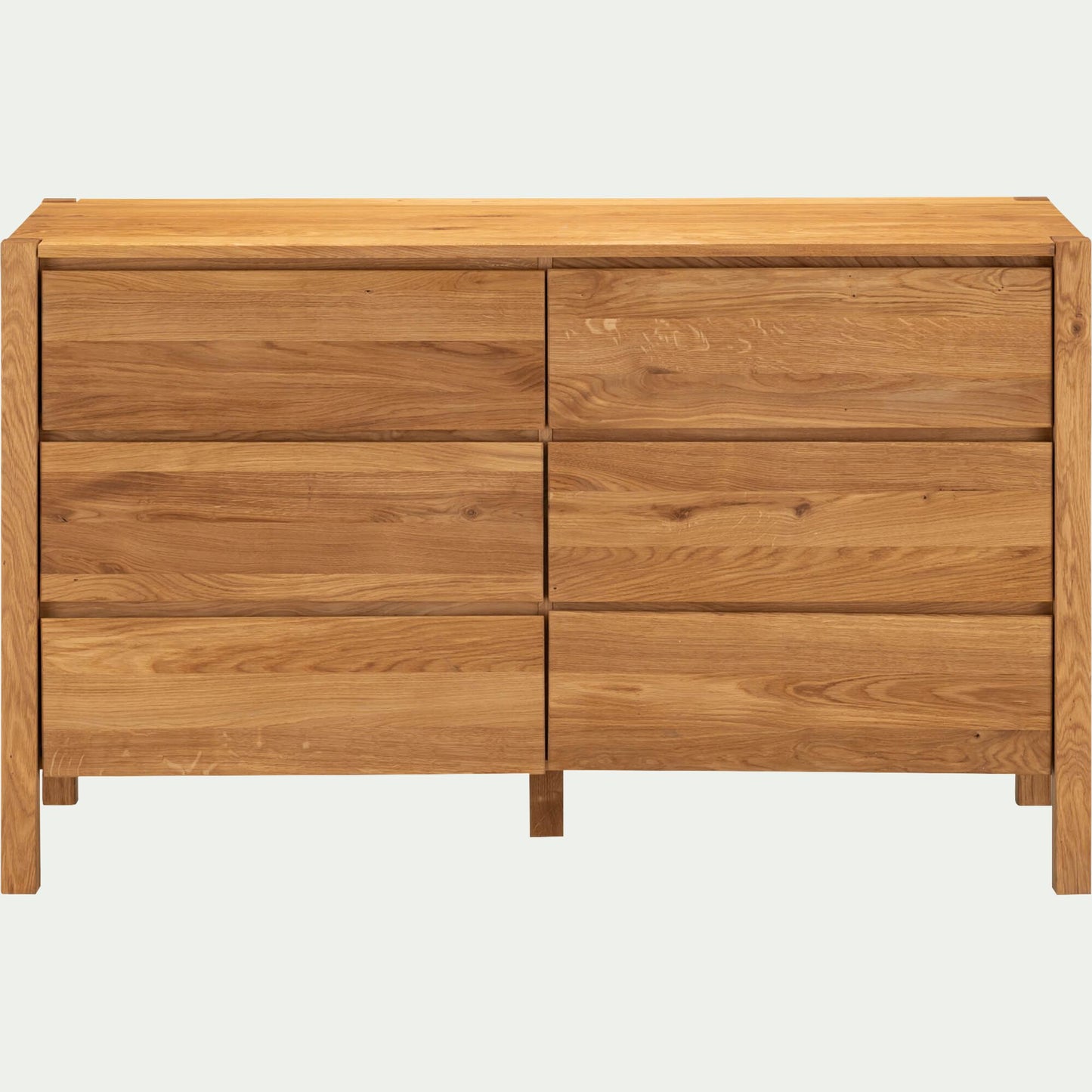 RENO - Commode 6 tiroirs en chêne L150cm - bois clair