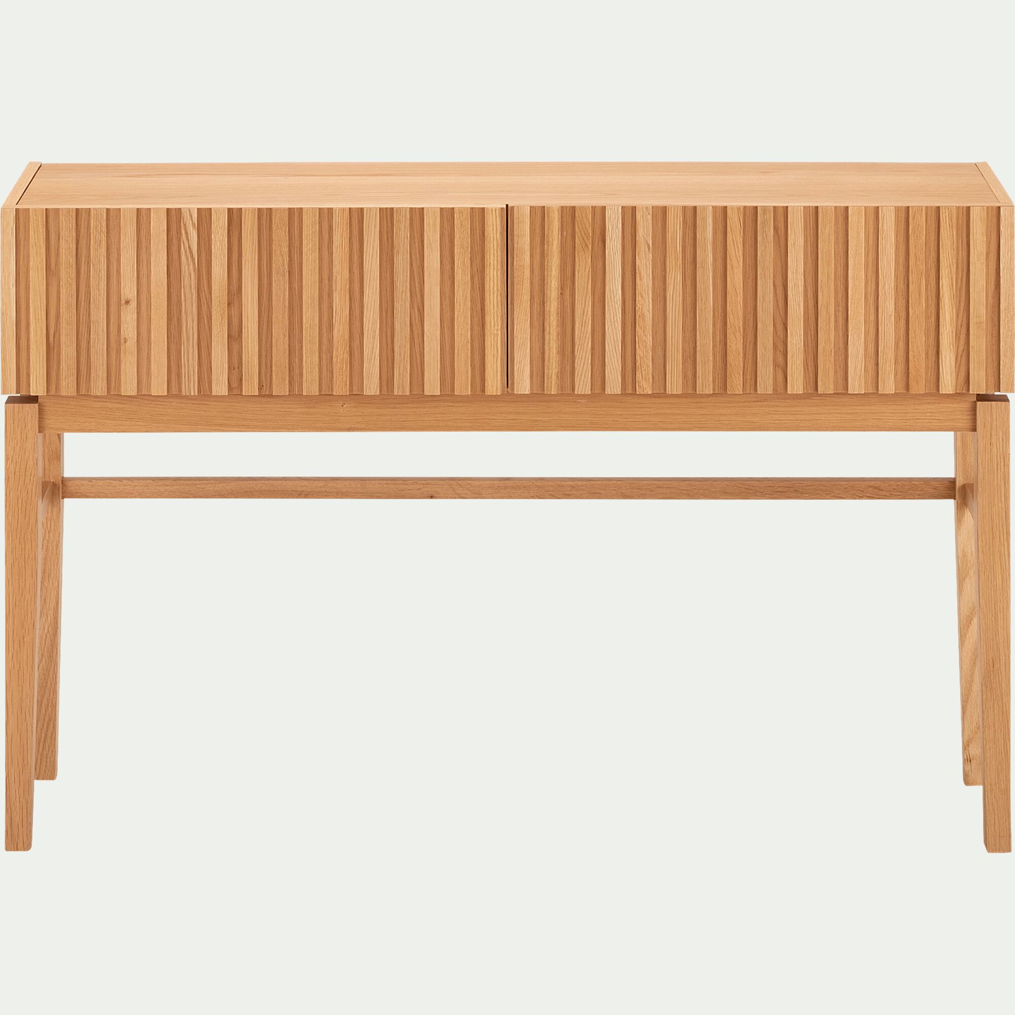 FEVE - Console 2 tiroirs en bois L120xl30xH80cm - naturel