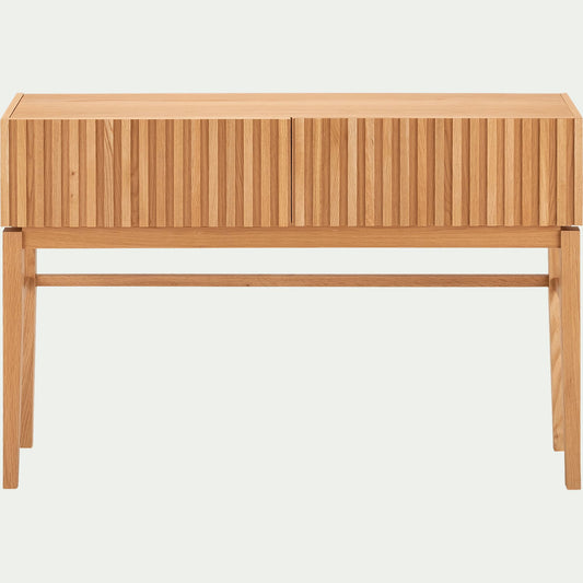 FEVE - Console 2 tiroirs en bois L120xl30xH80cm - naturel