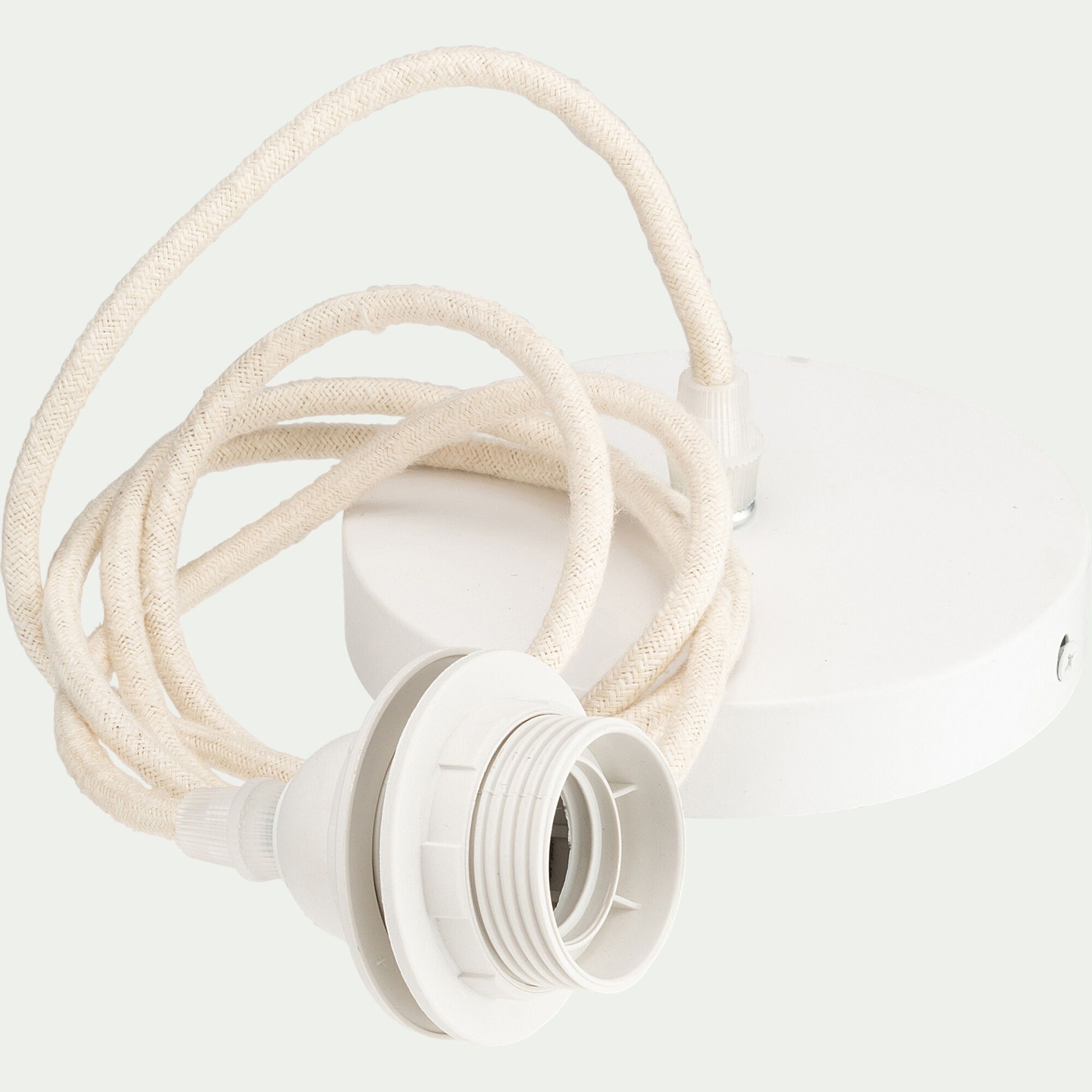 ARGUIN - Cordon électrique avec support blanc en tissu L150cm - beige roucas